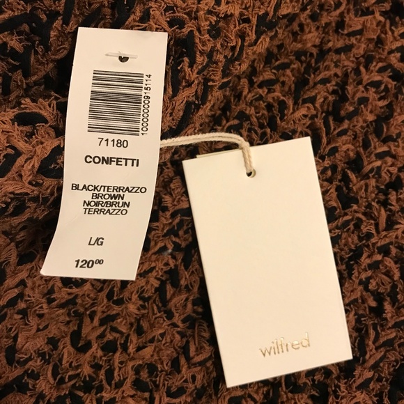 NWT Aritzia Wilfred sweater women L brown/black cotton chunky cozy bohemian - Picture 7 of 11